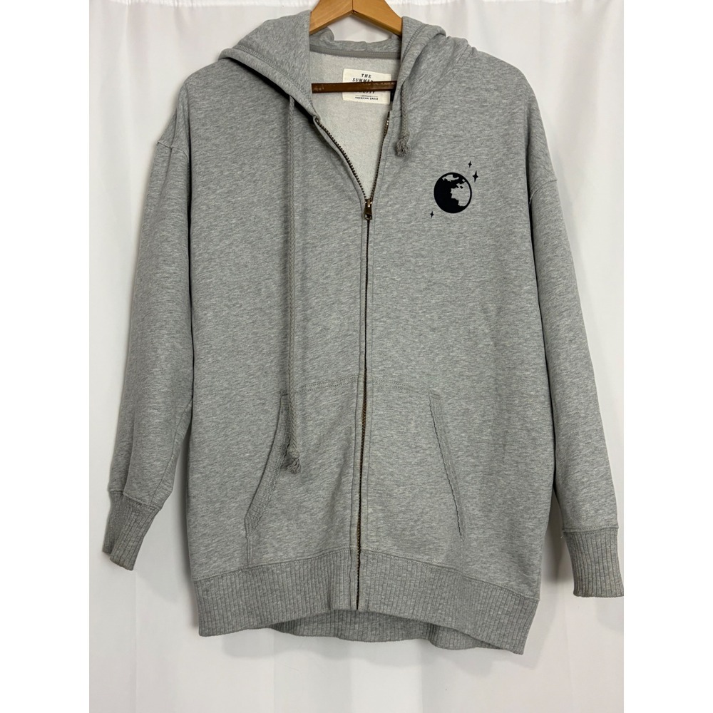 American Eagle The Summer I Turned Pretty Zip Up Hoodie Gray Moon Stars Medium
